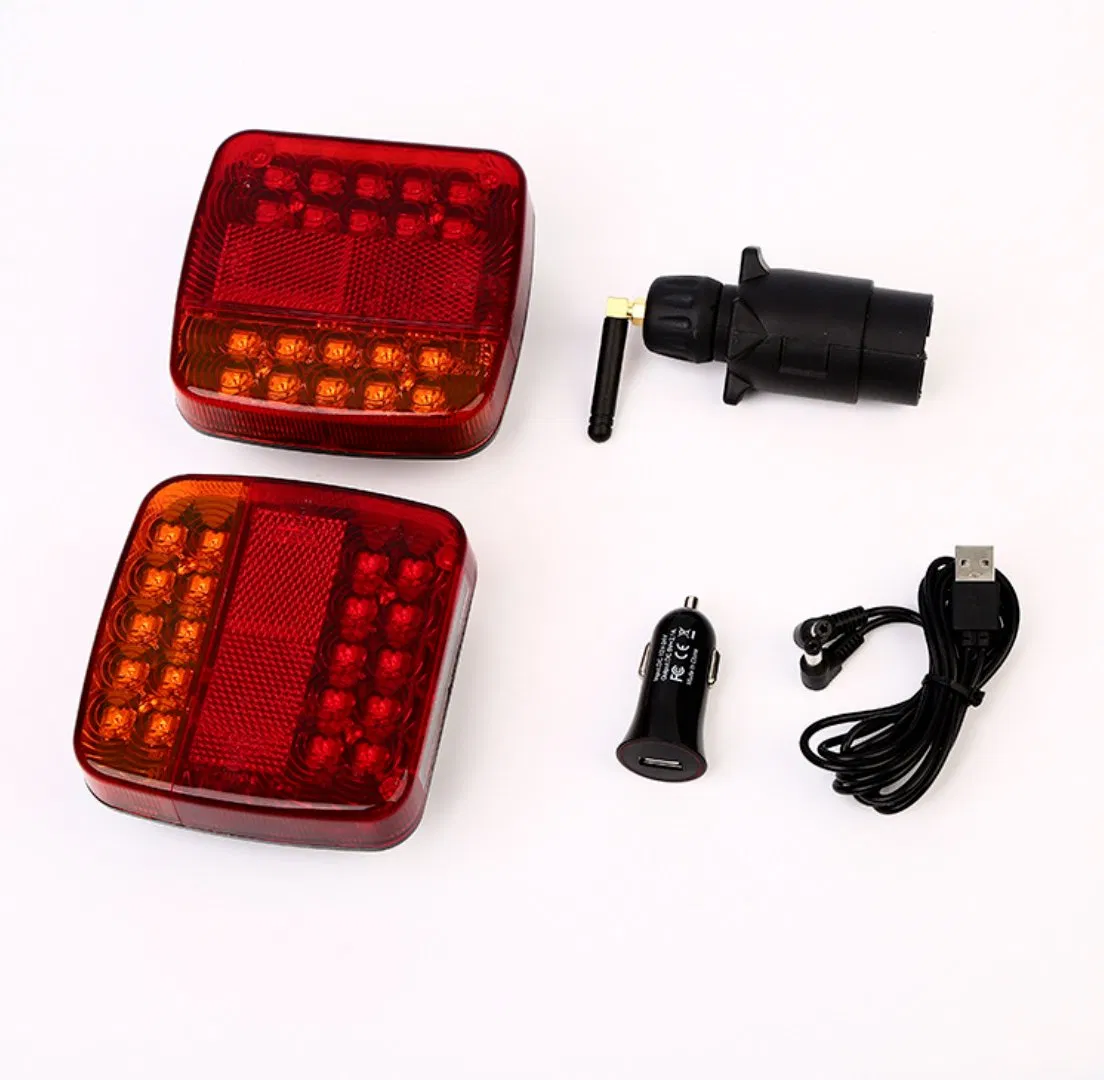 Emark 12V Wireless Trailer Light Kit with 7/13 Pin Plug Waterproof Magnetic LED Towing Rear Truck Boat Rear Tail Trailer Lights