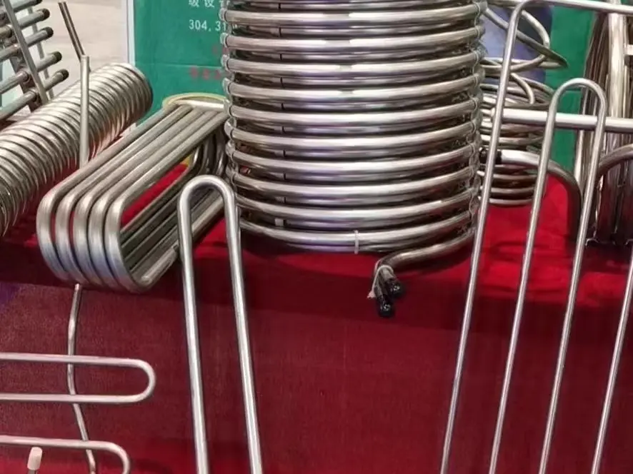 Stainless steel coiled tubing for industrial heat exchangers