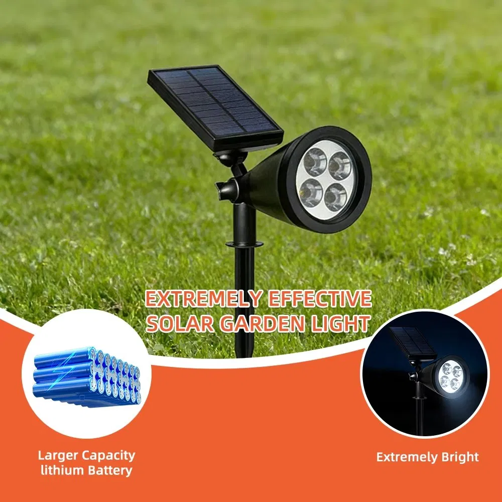 LED IP65 Small Waterproof Solar Garden Spotlights for Outdoor Courtyard Landscape Lighting with Holiday Atmosphere