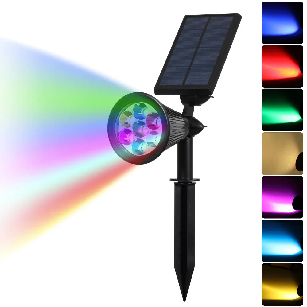 7LED RGB Solar Spot Light Application