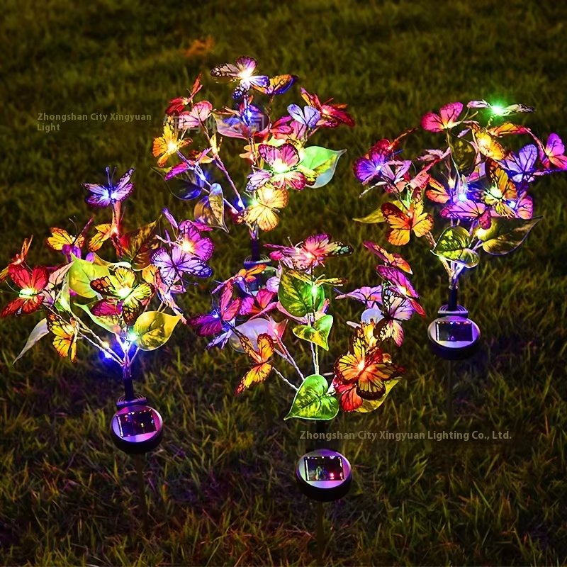 Colorful LED Solar Petal Fireworks Lights for Gardens