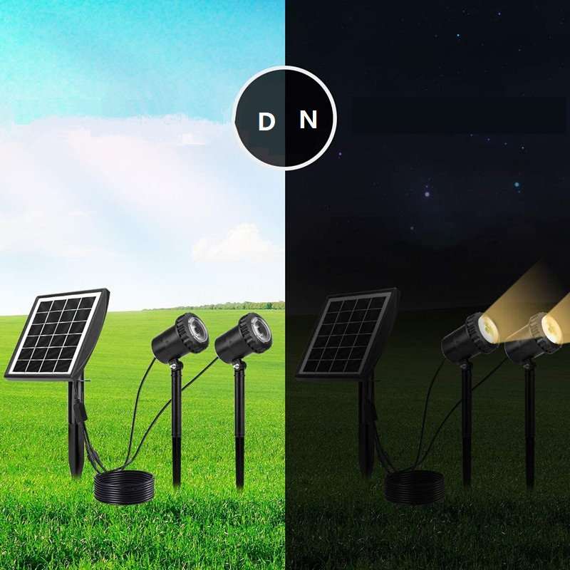 Outdoor Waterproof Low Voltage Solar Landscape LED Spotlights for Garden Decor