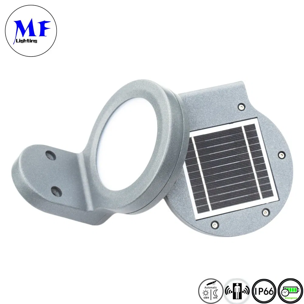 OEM ODM Automatic Solar Power Outdoor Waterproof IP66 2W 200lm Die-Cast Aluminum All in One LED Solar Wall Light Solar Garden Light with Microwave Sensor