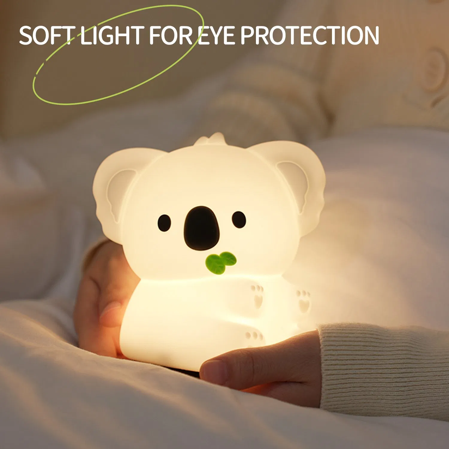 Koala Night Light, 7 Colors Dimmable Bedside Lamp, Touch Control Night Lamp with Timer for Kids Adults, Used for Camping Party Room Decor