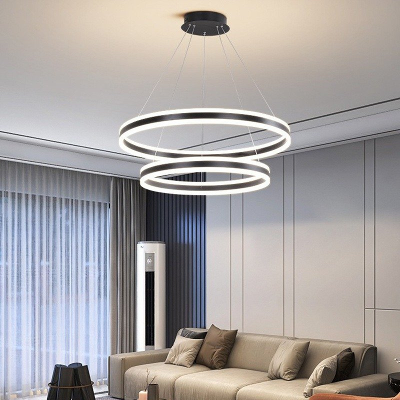 Smart WiFi APP Control Modern Ceiling Lamp Remote Control Decorative Loft Ceiling Light CCT Dimming Aluminum Acrylic Chandelier Simple LED Pendant Light
