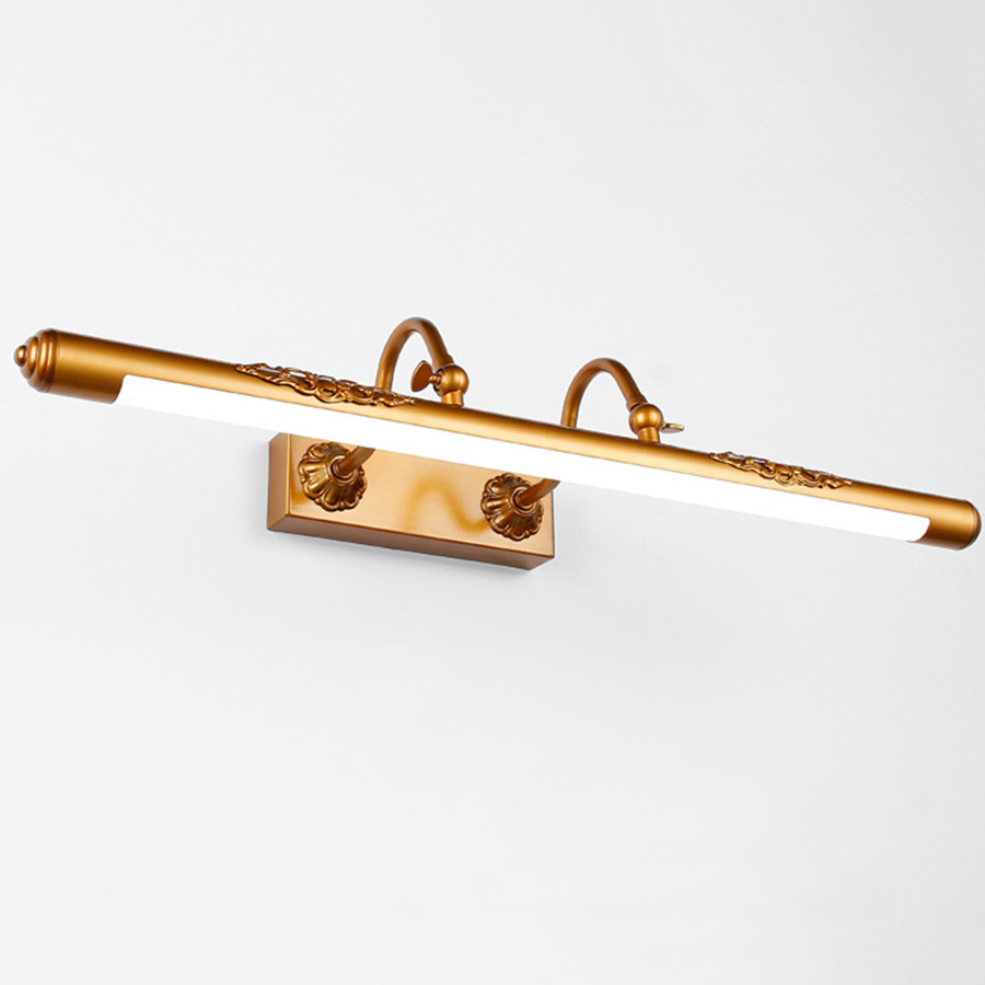 Adjustable Retro Bathroom LED Mirror Light Bronze Carved Bathroom Cabinet Vanity Mirror Light (WH-MR-42)