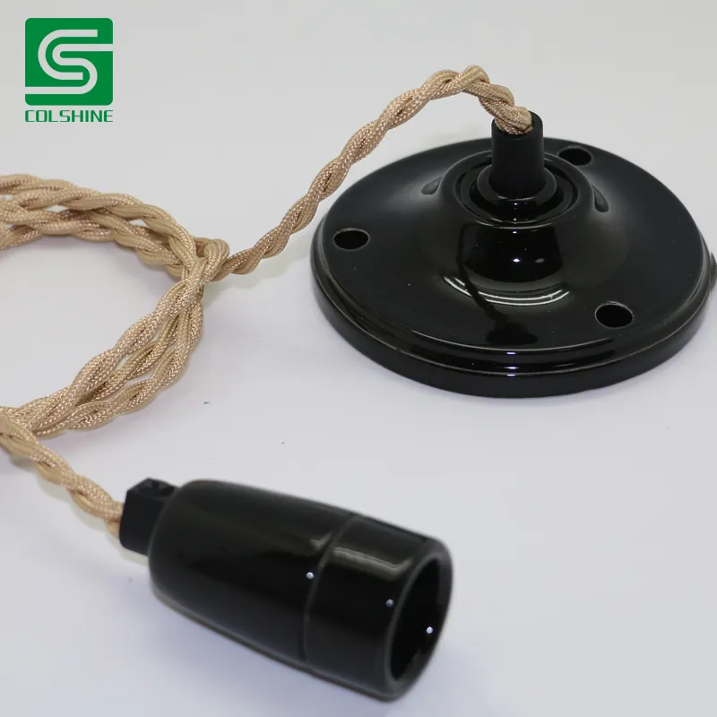 European Vintage E27 Edison Ceramic Pendant Light