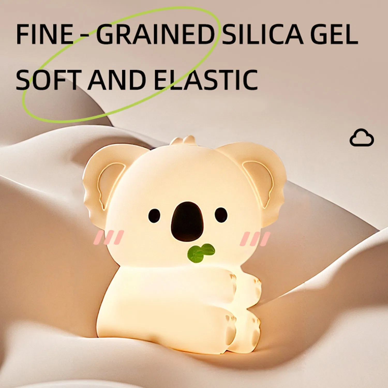 Koala Night Light, 7 Colors Dimmable Bedside Lamp, Touch Control Night Lamp with Timer for Kids Adults, Used for Camping Party Room Decor