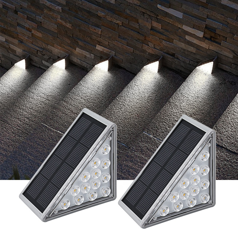 Outdoor IP67 Waterproof RGB LED Solar Deck Stair Step Lights Home Decoration Yard Path Lamp Solar LED Garden Lamp