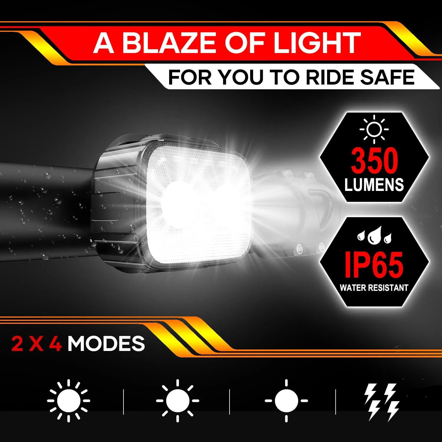 Bike Lights, Rechargeable Bicycle Lights Set Super Bright 8+12 Modes, Ipx6 Waterproof Bike Lights for Night Riding/Cycling Safety, Front and Back Taillight Refl