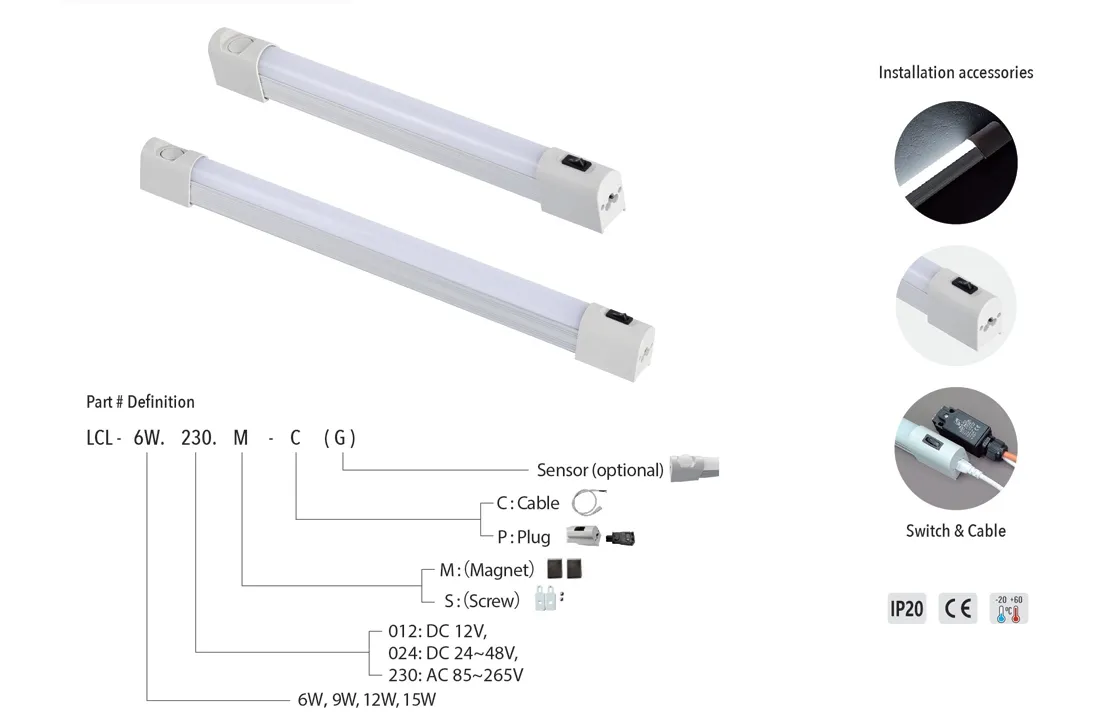 Energy-Efficient LED Cabinet Lighting LCL-6W