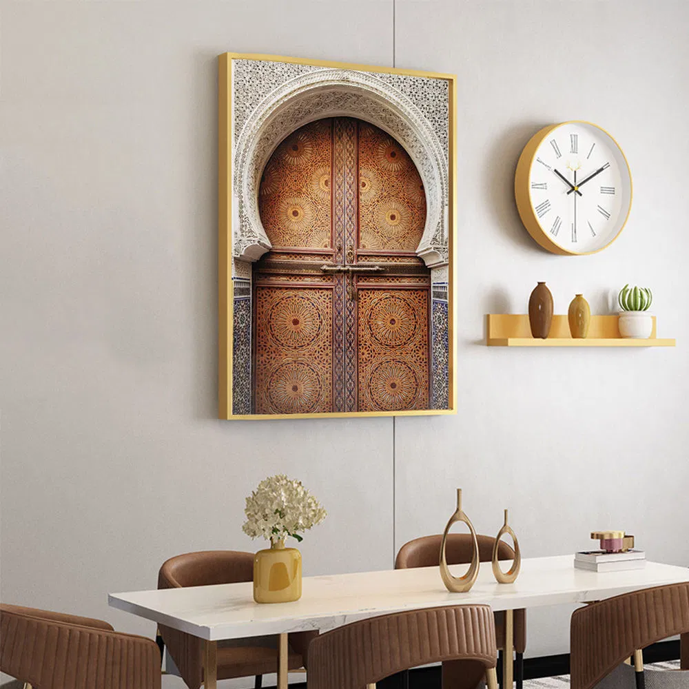 Traditional Moroccan Style Old Wooden Doors Islamic Architecture Vintage Canvas Wall Prints Picture for Living Room Home Decor