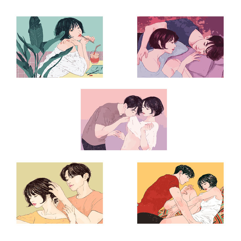 Paint Picture by Numbers for Adults Couples DIY Handpainted