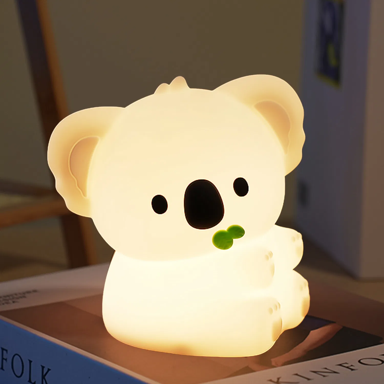 Koala Night Light, 7 Colors Dimmable Bedside Lamp, Touch Control Night Lamp with Timer for Kids Adults, Used for Camping Party Room Decor