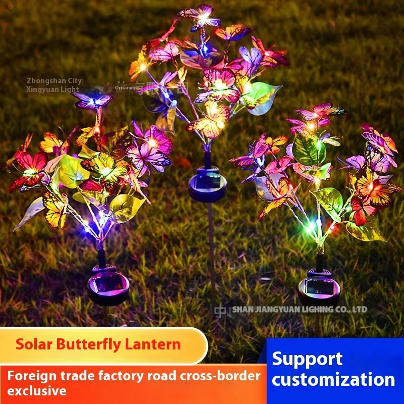 Colorful LED Solar Petal Fireworks Lights for Gardens