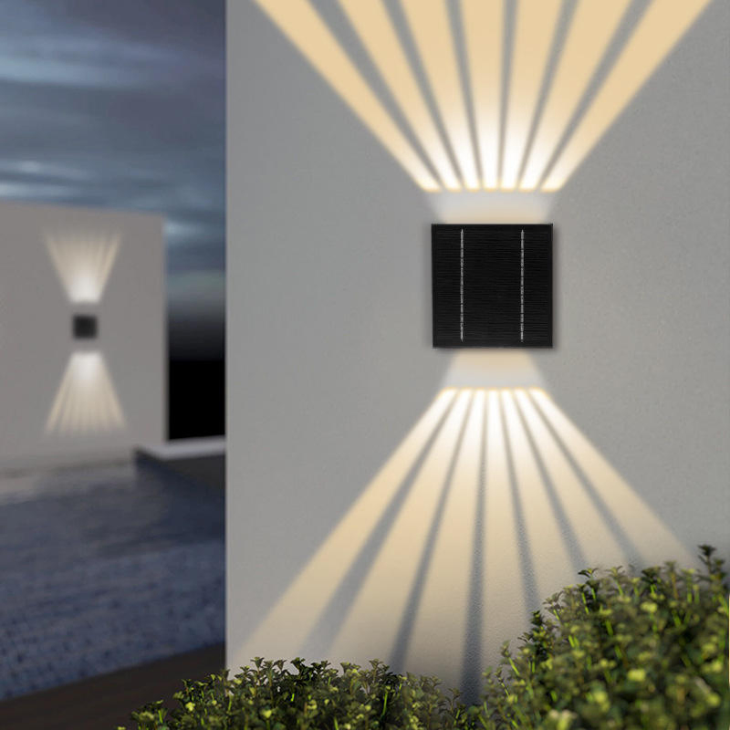 Solar Wall Lamps, up and Down Luminous Wall-Washing Lamps, Outdoor Waterproof Villa Courtyard Landscape Ultra-Bright Spotlights