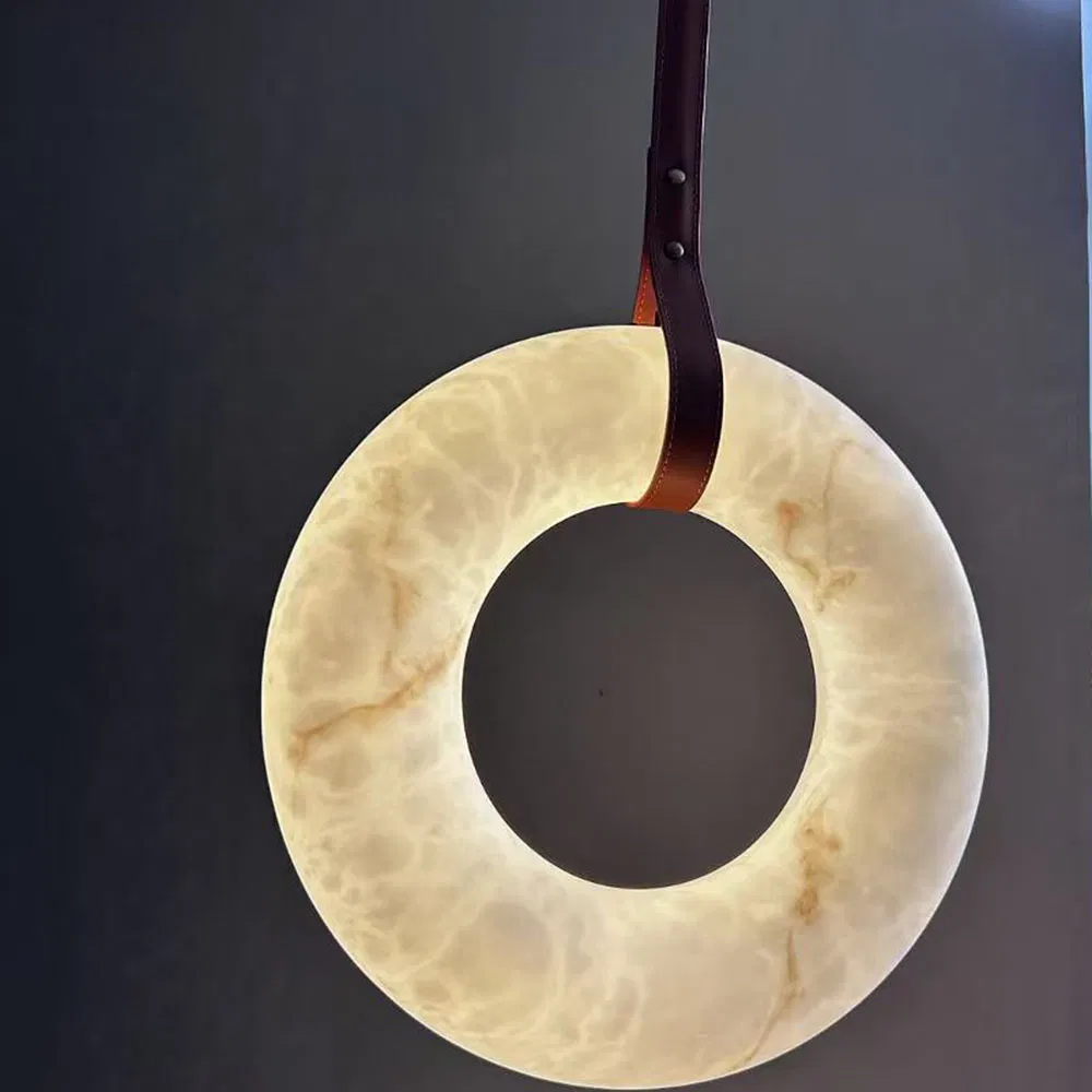 Hotel Restaurant Home Natural Stone Spanish Alabaster Ceiling Marble Ceiling Lamps Pendant Hanging Lamp Chandelier Light Marble Light