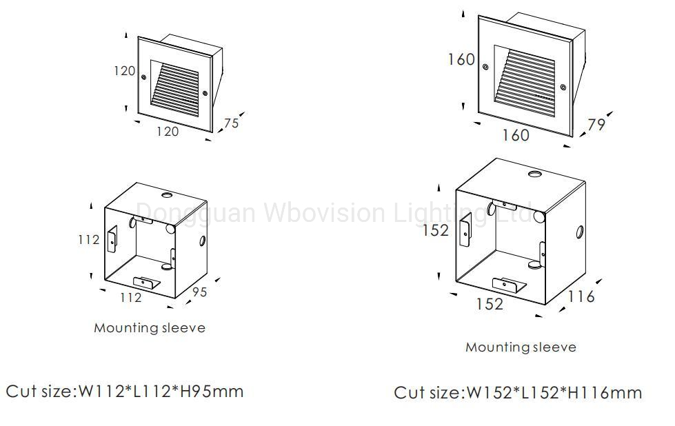 Aluminium LED Recessed Step &amp; Wall Light IP67 Waterproof Rust Proof for Courtyard Steps Patio Wall Garden Path