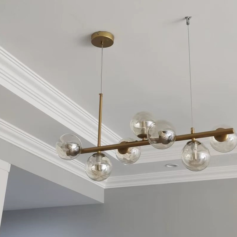 Modern Creative Mall Multi Head Hanging Lights Chandelier Minimalist Restaurant Glass Ball Pendant Light (ZY-C003)