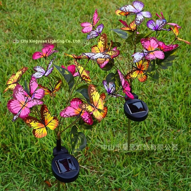 Colorful LED Solar Petal Fireworks Lights for Gardens