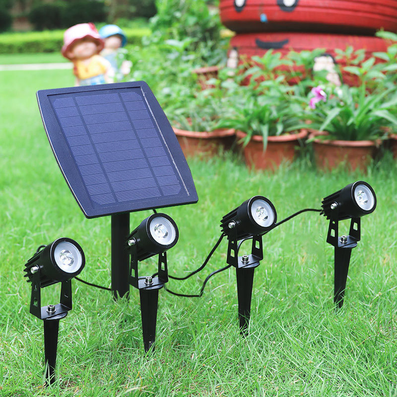 500 Lumen Per Light IP65 Water-Resistant Solar Powered Lawn Light Solar LED Spotlight Garden Landscape Lamp with Inserting Pole for Outdoor Pathway