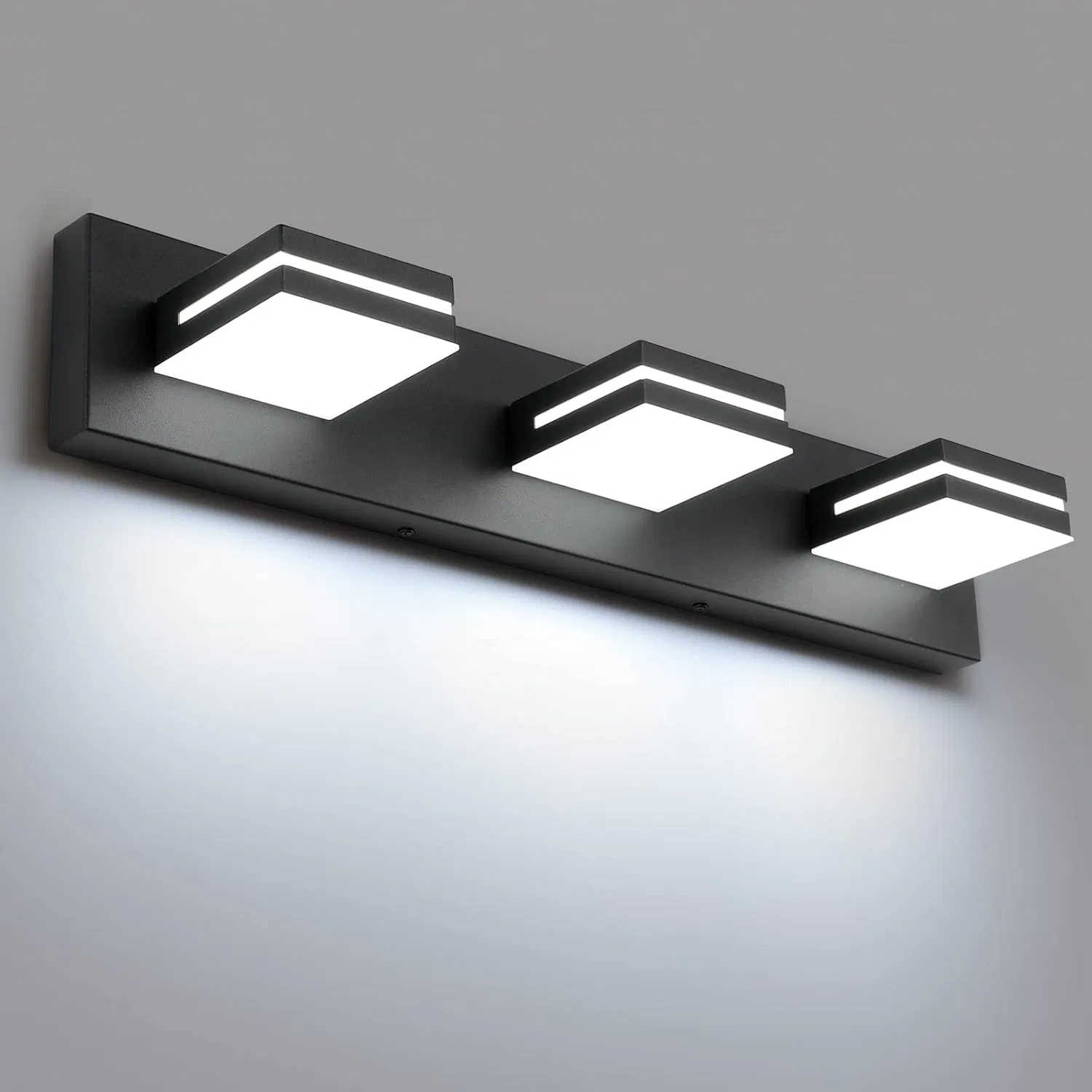 Matte Black Modern Acrylic Bathroom Wall Lighting Fixtures. LED Modern Bathroom Vanity Mirror Lights.
