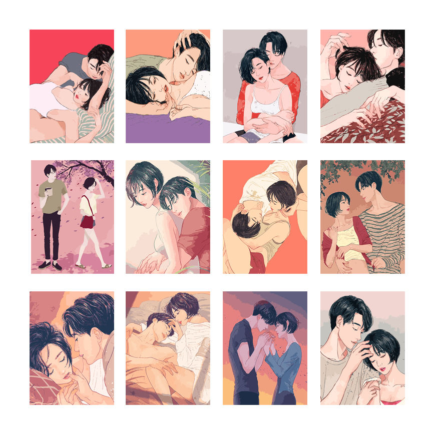 Paint Picture by Numbers for Adults Couples DIY Handpainted