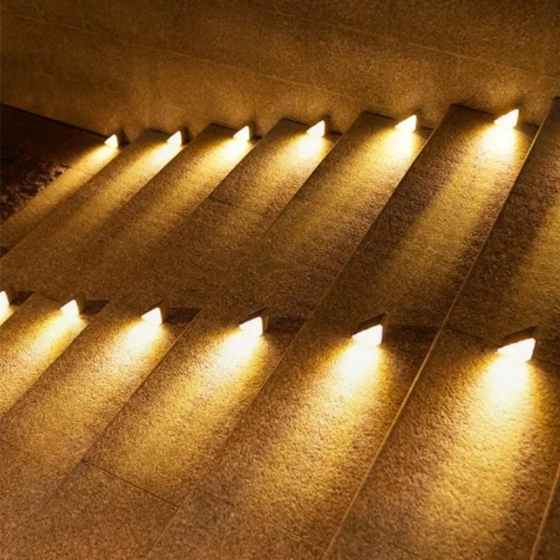 LED Solar Lights Outdoor Waterproof Wall Path Stair Lamp Garden Landscape Step Solar Light
