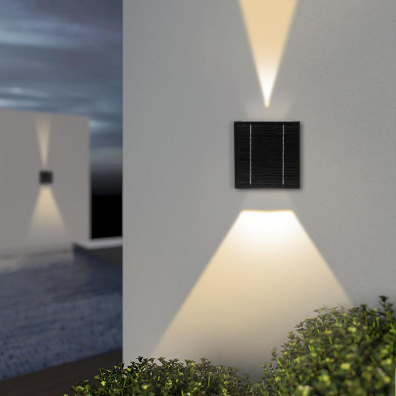 Solar Wall Lamps, up and Down Luminous Wall-Washing Lamps, Outdoor Waterproof Villa Courtyard Landscape Ultra-Bright Spotlights