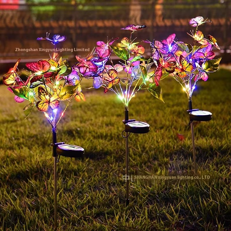 Colorful LED Solar Petal Fireworks Lights for Gardens