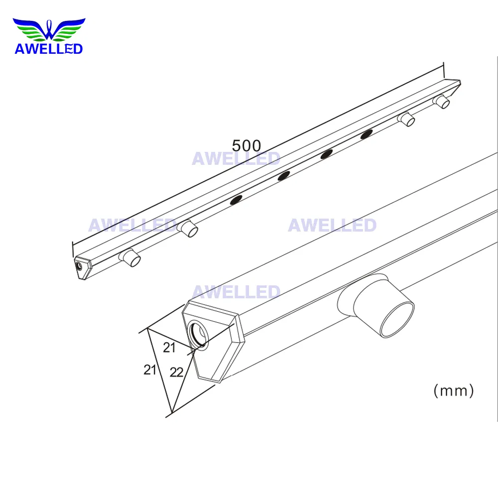 High CRI Rectangular Linear Adjustable Head Under Cabinet Lighting for Showcase Display