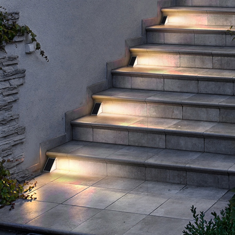 Outdoor IP67 Waterproof RGB LED Solar Deck Stair Step Lights Home Decoration Yard Path Lamp Solar LED Garden Lamp