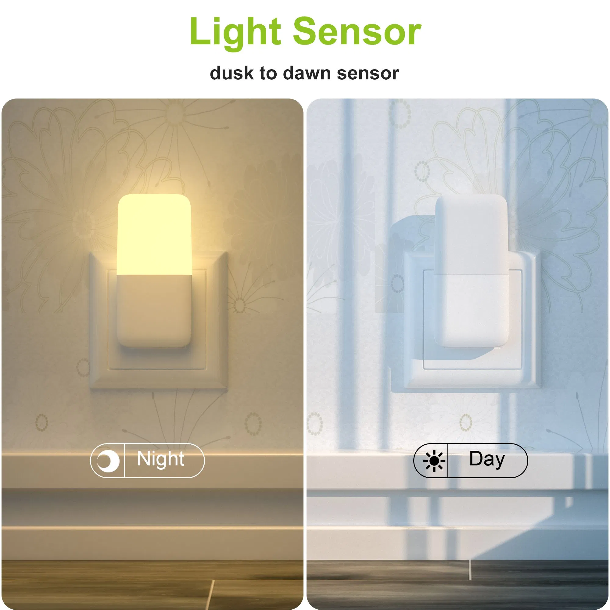 PP Material Automatic Night Light with Soft Warm Lighting Factory Direct