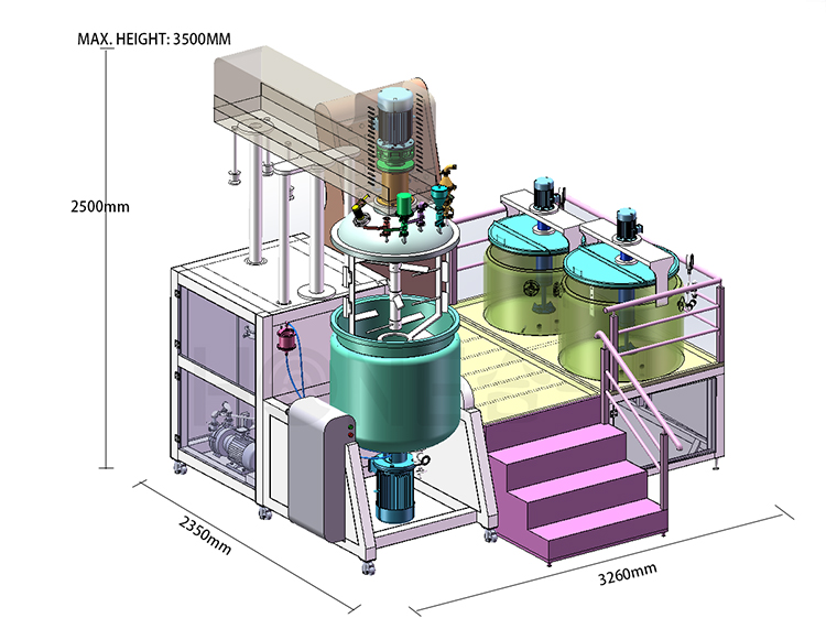 Vacuum emulsifying mixer 3