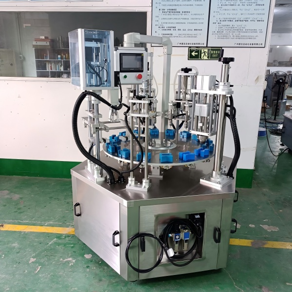 Custom Automatic perfume rotating vacuum filling and cramping machine Suppliers, Factory