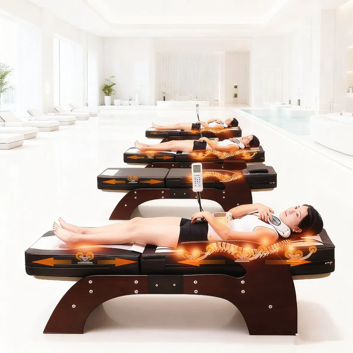 Nuga Best Advanced Thermal Physiotherapy System Heated Jade Massage Bed for Clinics.