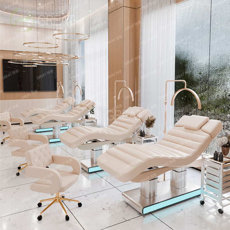 Thai Portable Professional SPA Spine Beauty Bed Headspa 4 Motors Electric Thermal Facial Massage Tables Bed for Esthetician