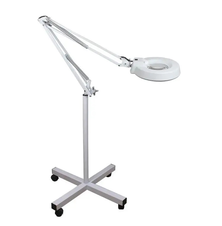 Manufacturer Cosmetic Flexible Wheel Standing Floor Magnifying Lamp