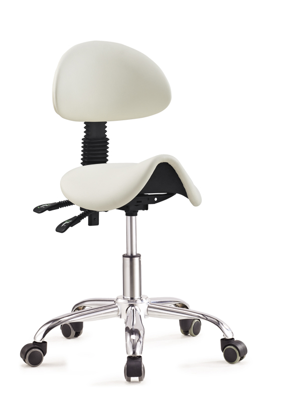 Saddle Stool Chair with Back Support Backrest Hydraulic Adjustable Rolling Ergonomic Seat Style and Footrest