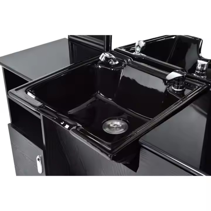 2024heavy Duty Salon Hair Styling Stations Commercial Barber Beauty Mirror Station with Basin