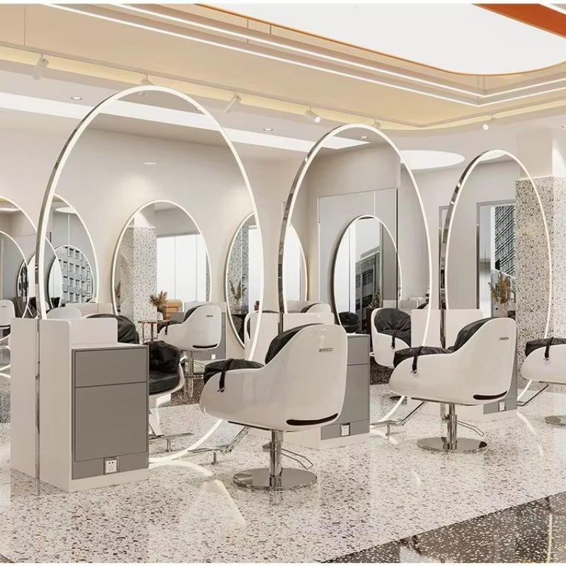 Best Selling Modern Oval Hairdressing Mirror Station