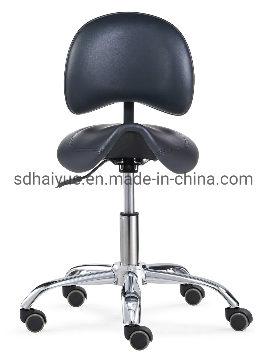 Adjustable Saddle Stool with Back Support with Wheels Swivel Rolling Ergonomic Office Chair for Home Office Dentict Clinic Beauty Salon Lab Studio