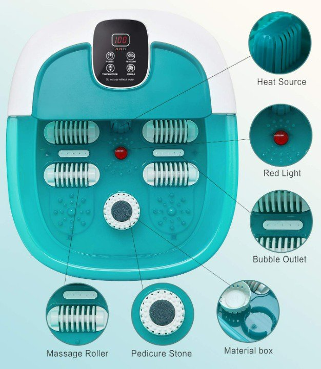 Wholesale Red Light Pumice Stone Temperature Control Foot Bath Massager