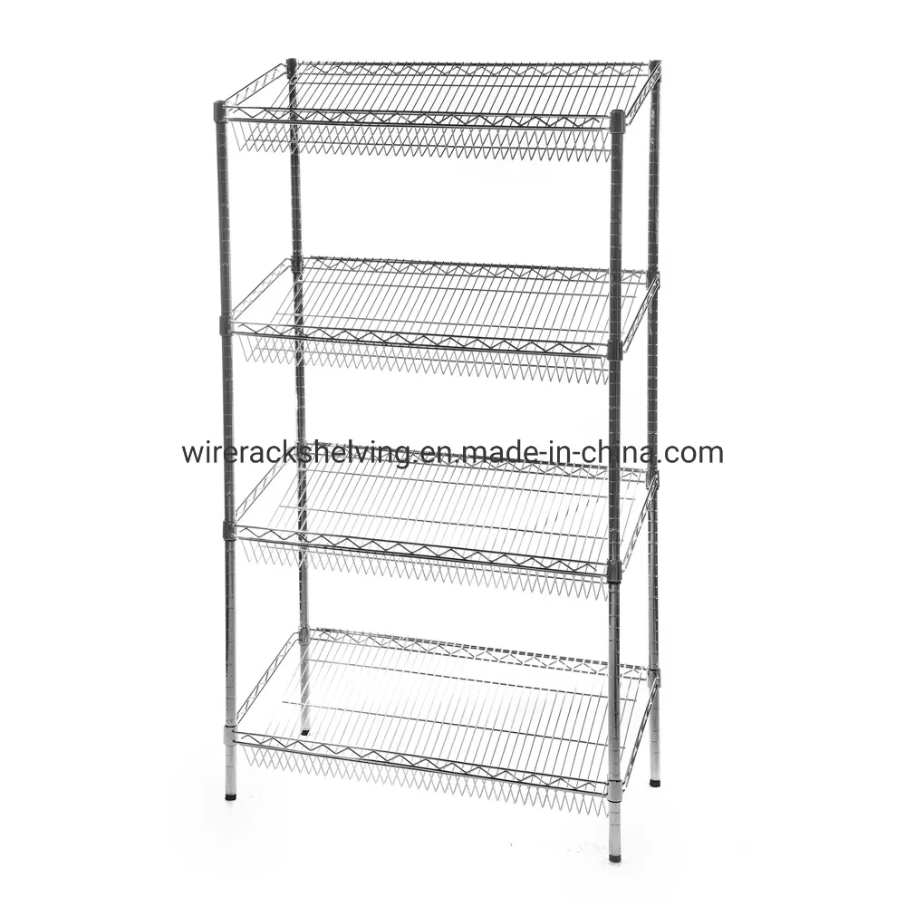 Simply Slanted Shelves Offer Added Visibility with 4-Tier Chrome