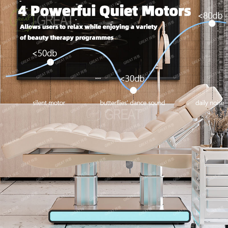 Thai Portable Professional SPA Spine Beauty Bed Headspa 4 Motors Electric Thermal Facial Massage Tables Bed for Esthetician