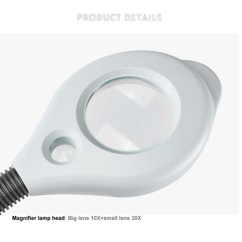 Versatile Floor-Standing Magnifying Lamp with Two Lenses, Adjustable Brightness, and Mobile Stand