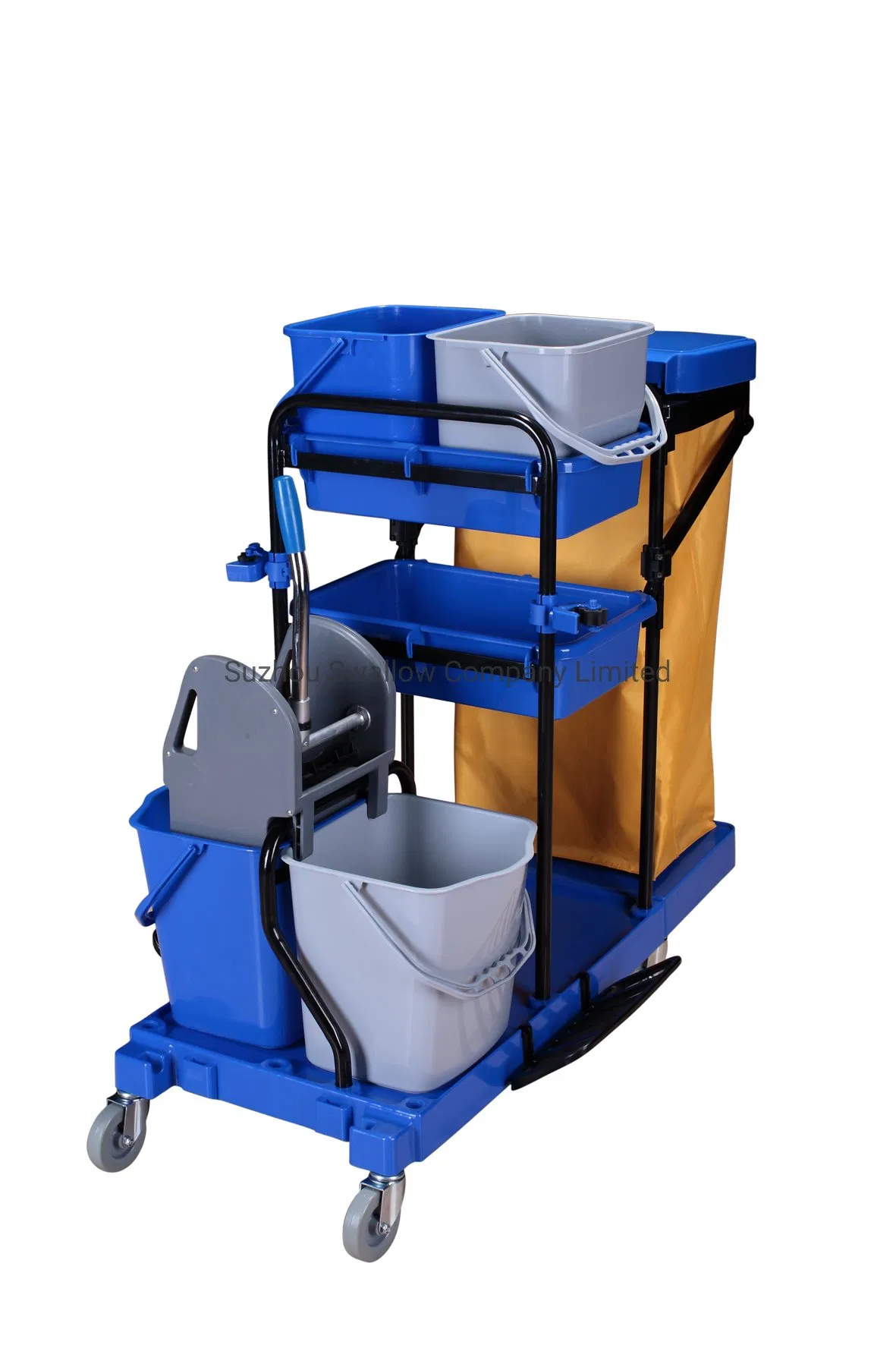 Multipurpose Restaurant Hotel Cleaning Trolley Cart with Cover Service Tool Cart Cleaning Equipment