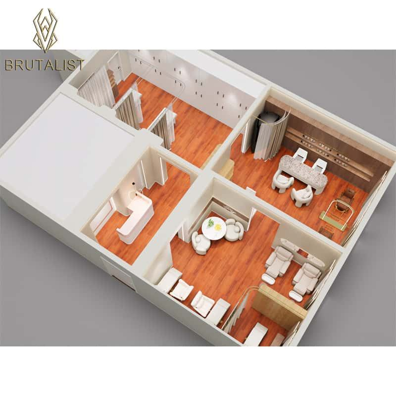 Customizable Hair Salon Furniture Beautiful Wooden LED Lighting Beauty Mirror Station Counter Display