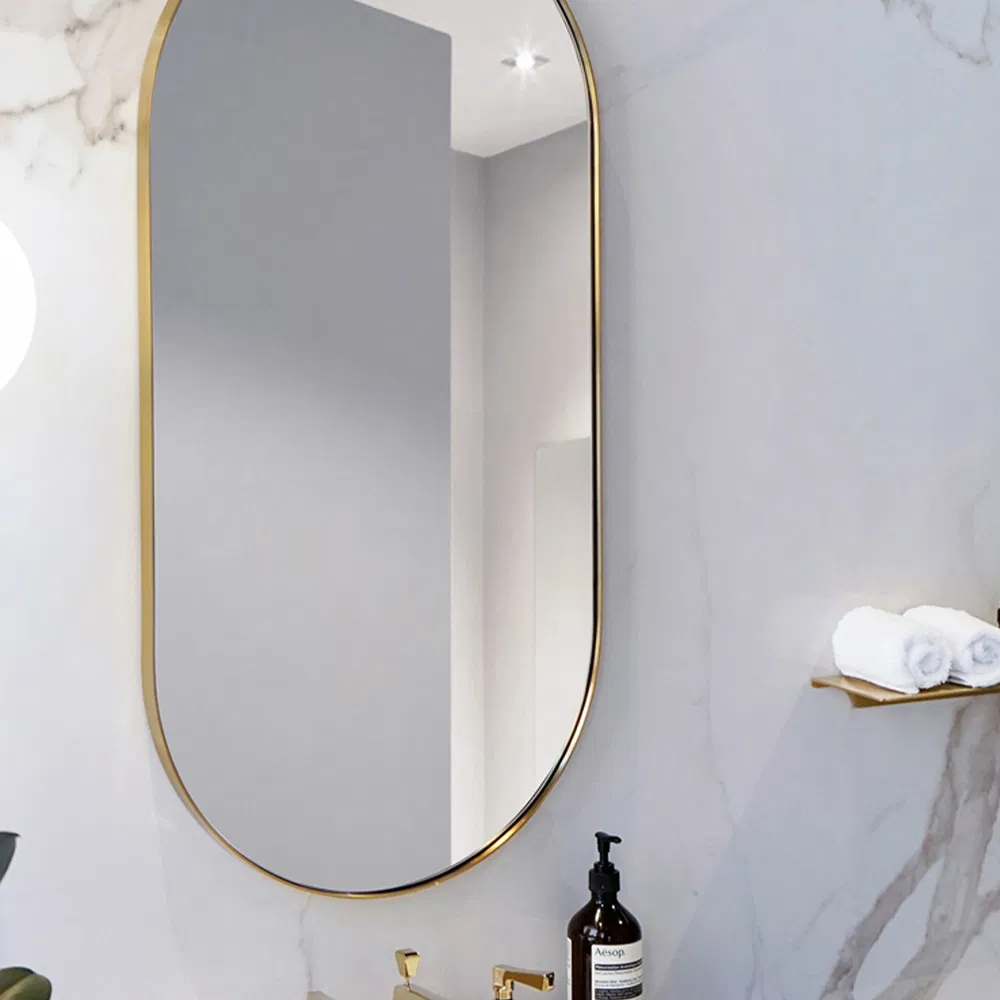 Hair Salon Furniture Set Haircut Styling Mirror Station Makeup Salon Station Double-Sided Salon Mirror with LED