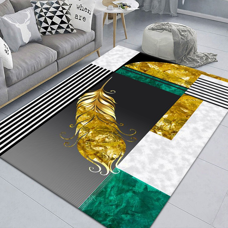 Chinese Factory Leaf Design Carpet and Rug Floor Mat Living Room 3D Carpet Cheap Tapis Salon Modern Area Rug Printed Carpet